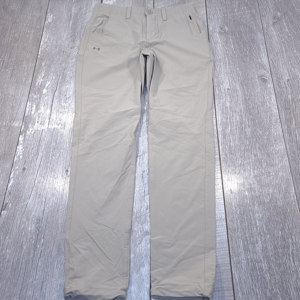 Under Armour Canyon Pants Mens 30x32 Tan Fitted Performance Stretch Trousers